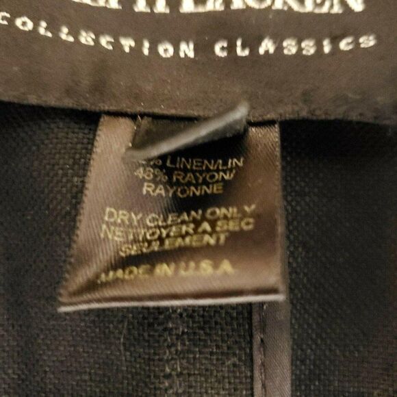 Ralph Lauren Black Label Linen Jacket Blazer 14 Mandarin Collar Made USA - Picture 9 of 9